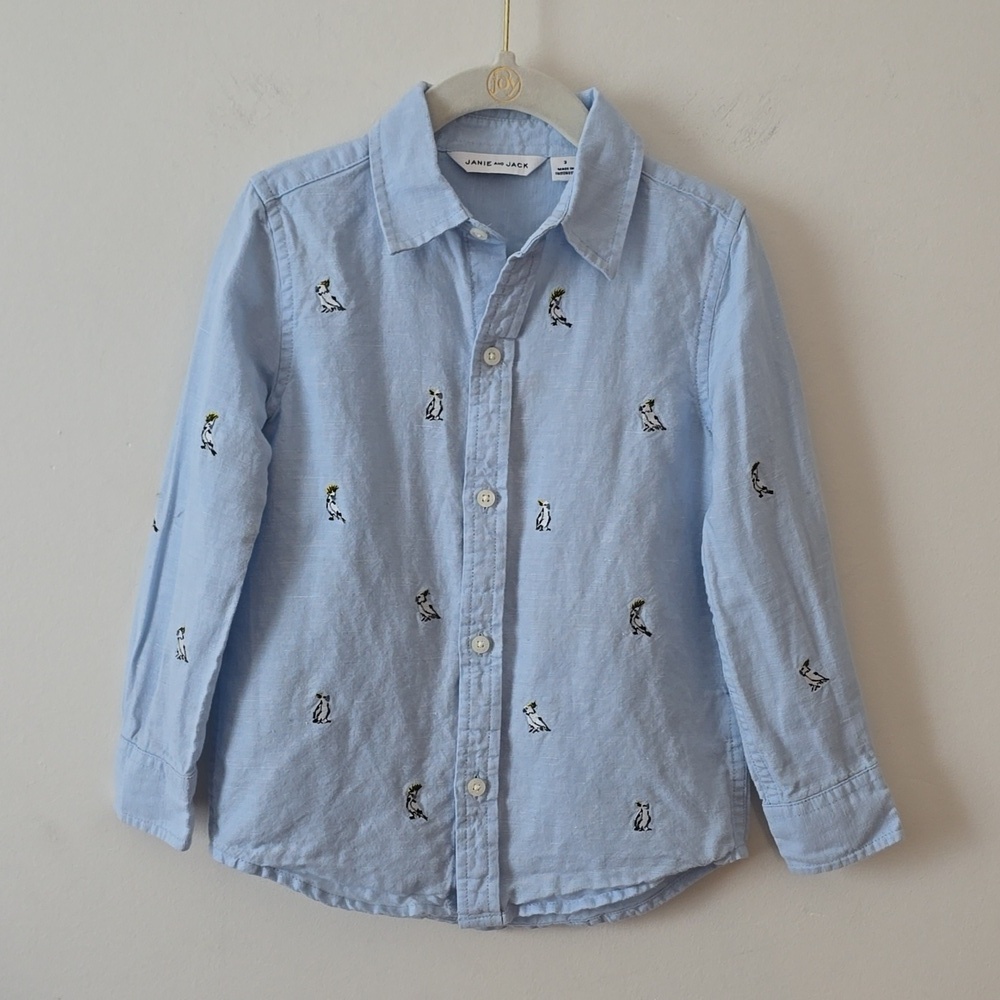 Janie and Jack Toddler Boy Button Down Shirt sz 3